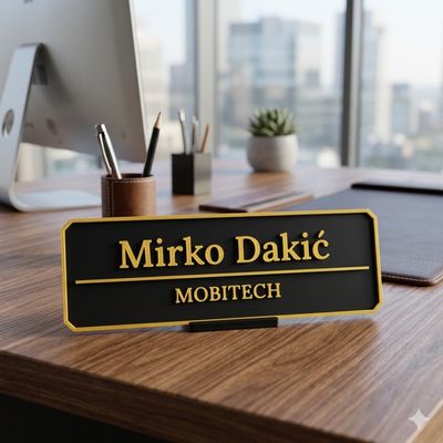 Personalizovana 3D info pločica sa stalkom – Desk Identity