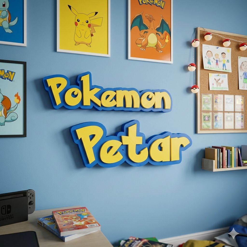 Personalizovani 3D natpis sa imenom – Pokemon stil