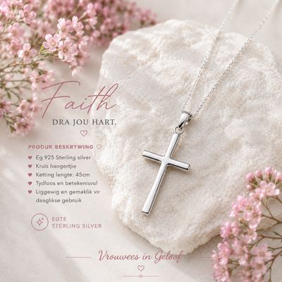 Egte 925 Sterling silver hangertjie- Stunning krys ontwerp. 