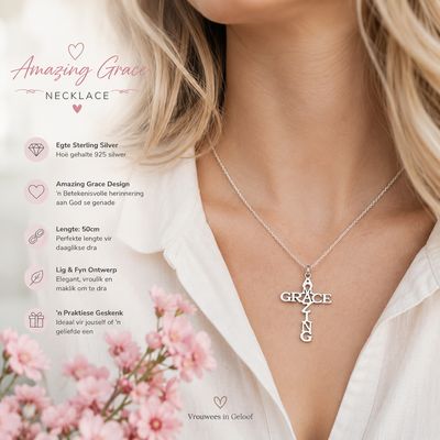 Egte 925 sterling silver hangertjie- Amazing grace.