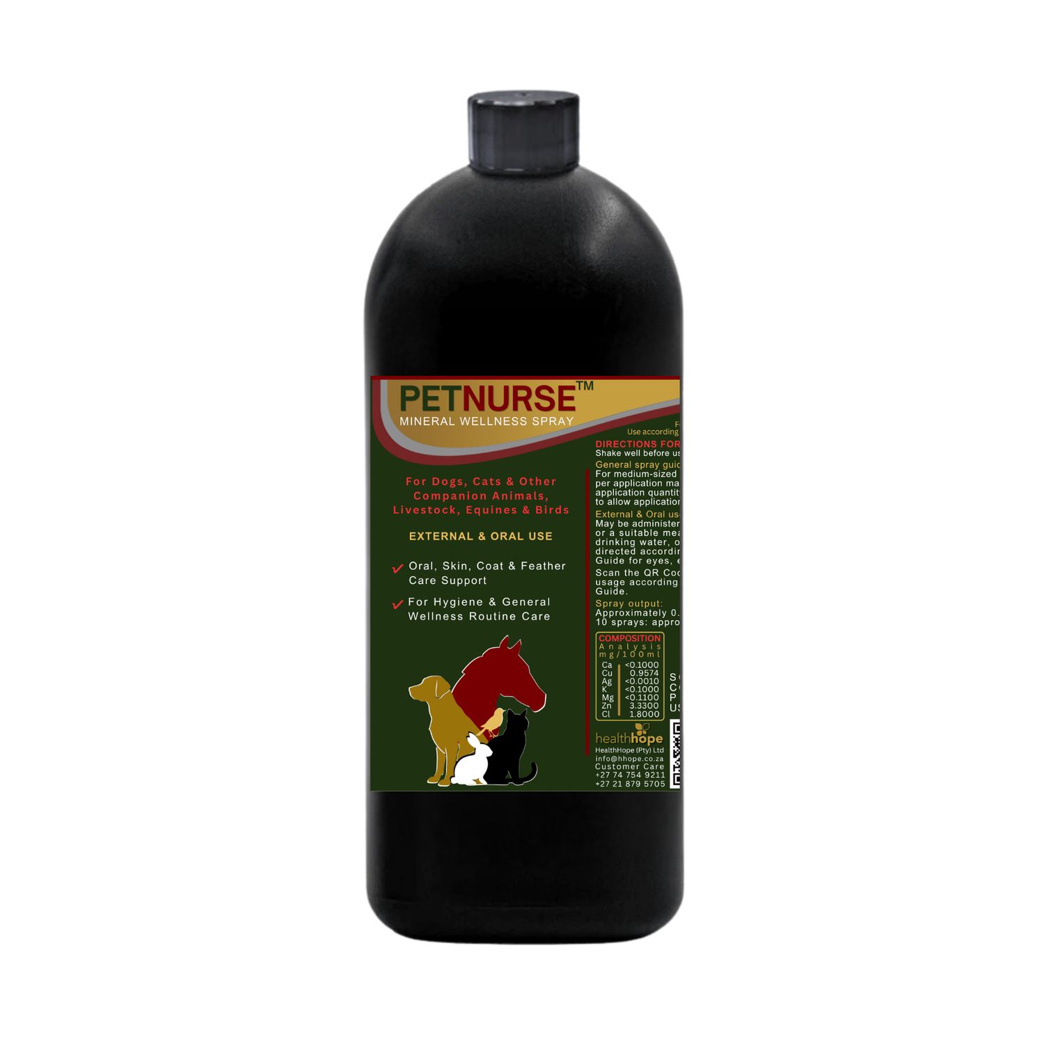 PetNurse™ 1000 ml -  Animal All-in-One Wellness Spray | Oral &amp; External
