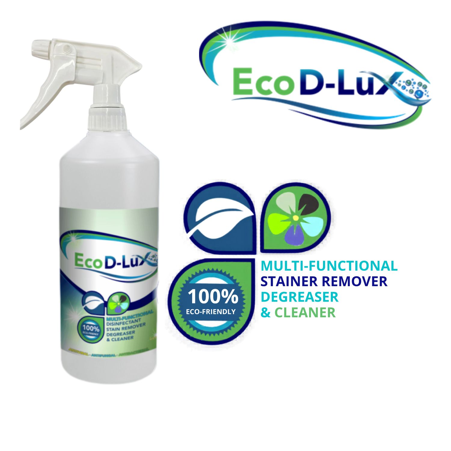 EcoD-lux Multifunctional Stain Remover, Degreaser &amp; Cleaner 1 L Trigger Spray