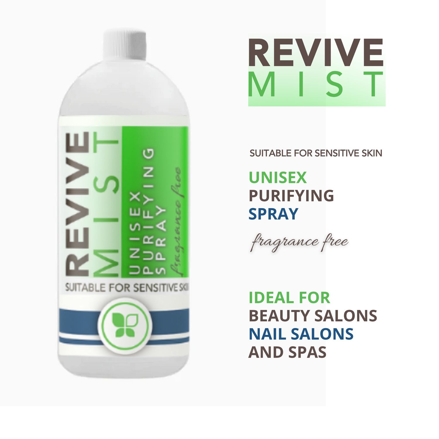 ReviveMist – Unisex Purifying Spray (Fragrance Free) 1 Liter