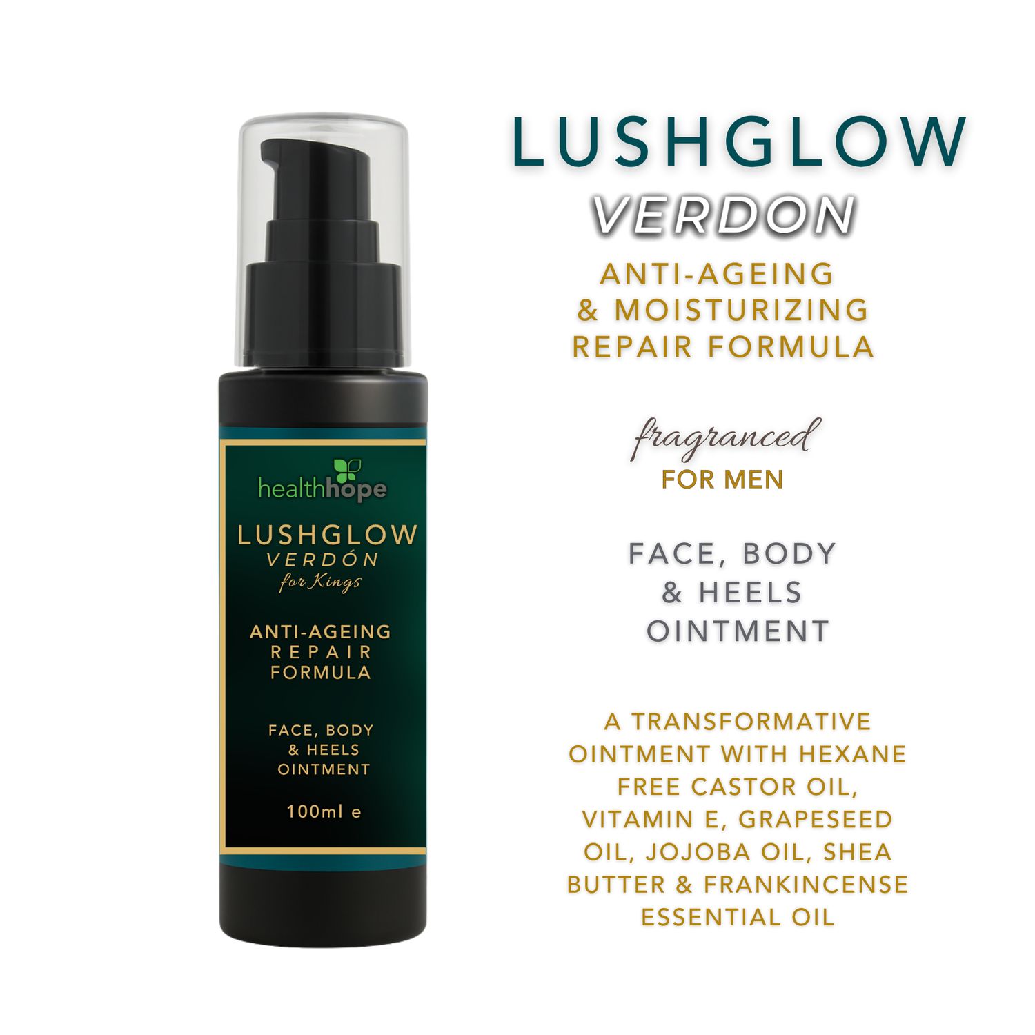 LushGlow Verdon - Face, Body and Heels Ointment for Men