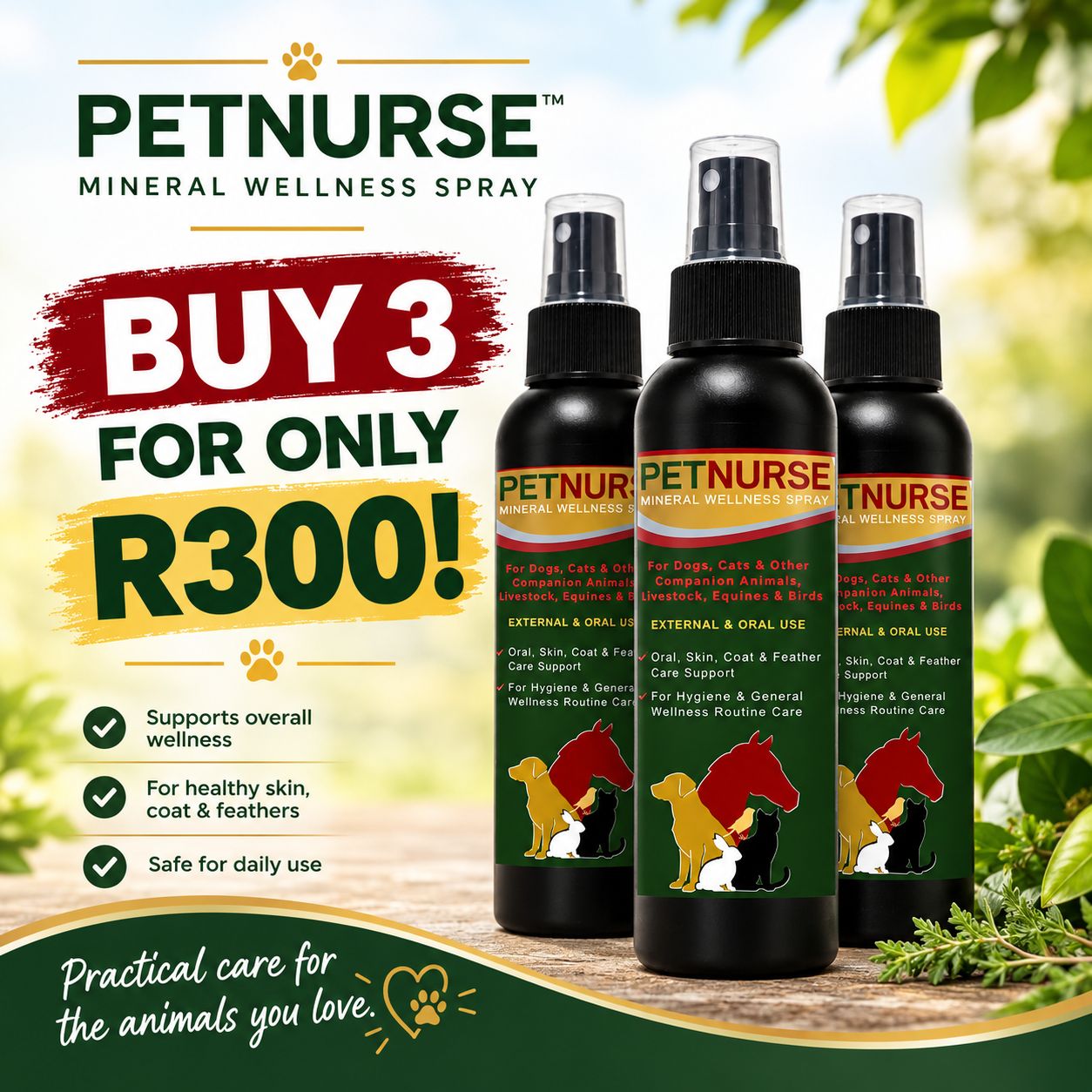 PetNurse™ Care &amp; Share — 3 x 125 mL