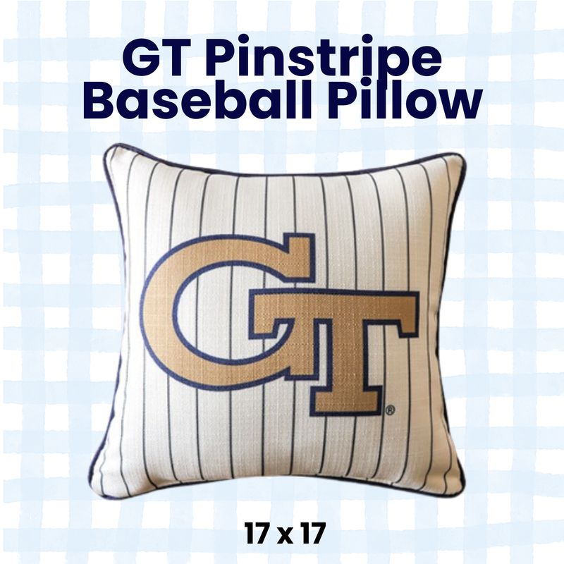 Cozy Up the Hive: GT Pinstripe Baseball Pillow