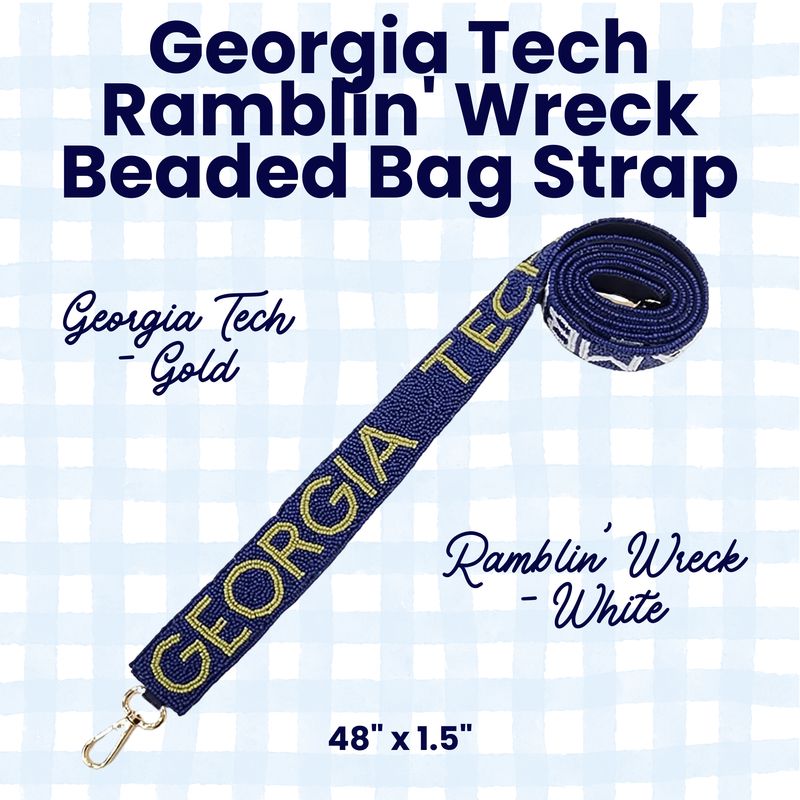 Georgia Tech - Ramblin' Wreck Beaded Bag Strap