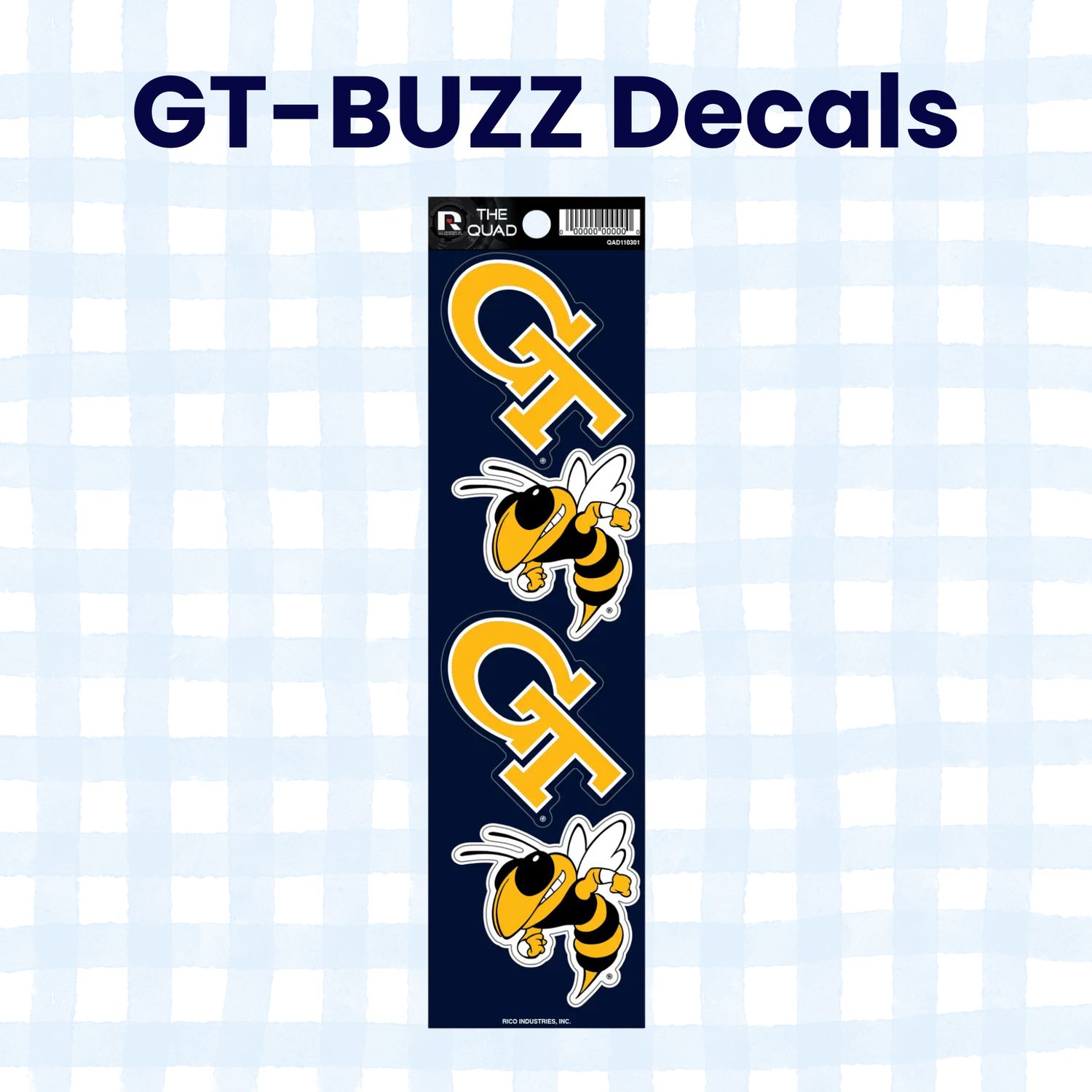 Georgia Tech - GT BUZZ 4 Pack Decal Set