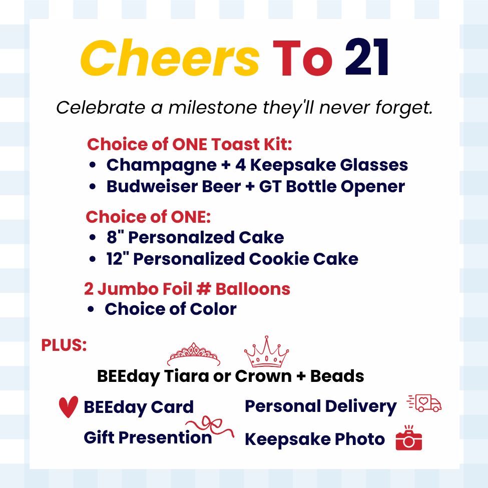 Happy BEEday Delivery - Cheers to 21