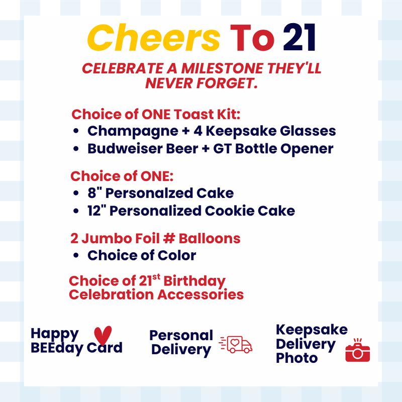 Happy BEEday Delivery - Cheers to 21