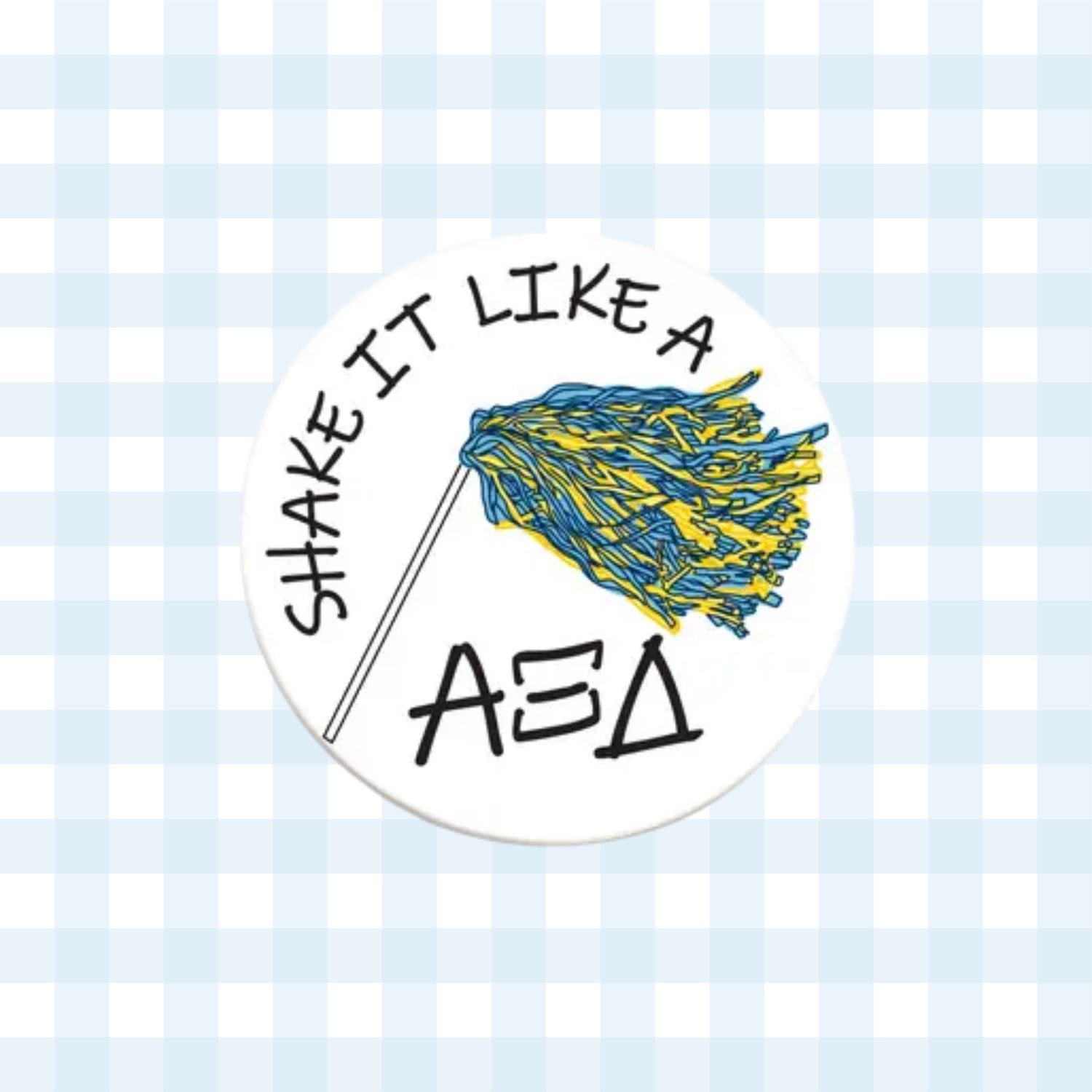 Alpha Xi Delta Greek Shaker Button - 3.00 Inch
