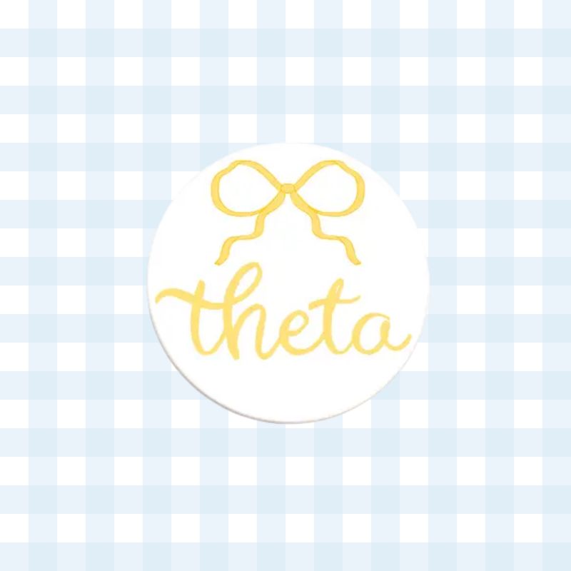 Kappa Alpha Theta Greek Bow Button - 2.25 Inch