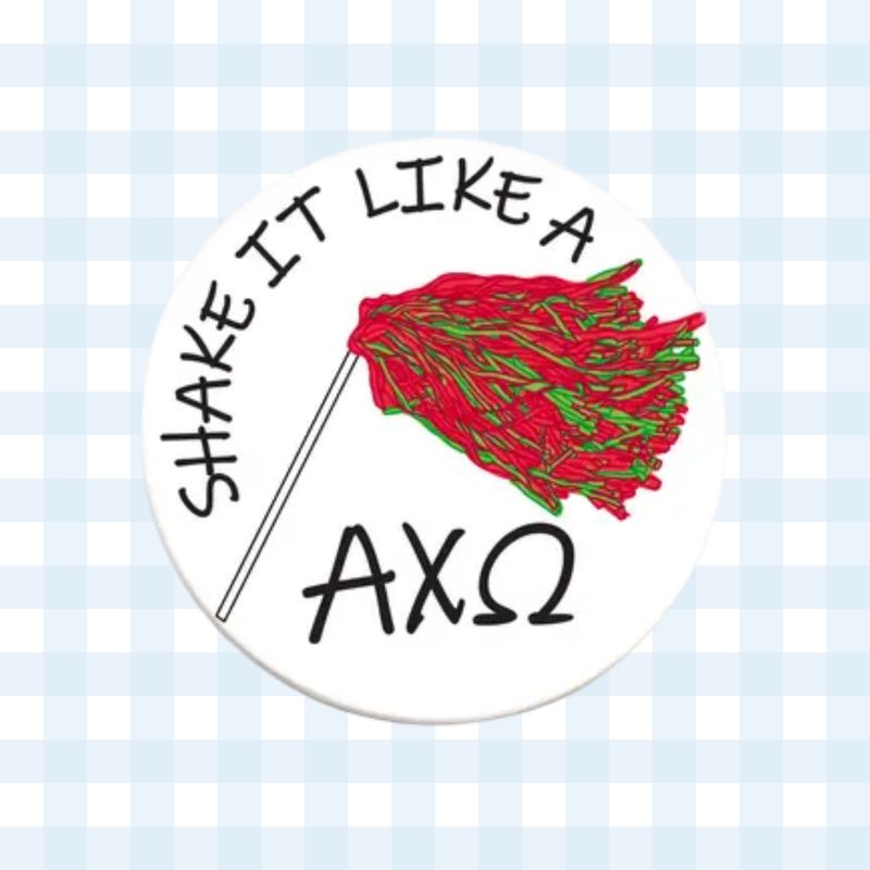 Alpha Chi Omega Greek Shaker Button - 3.00 Inch