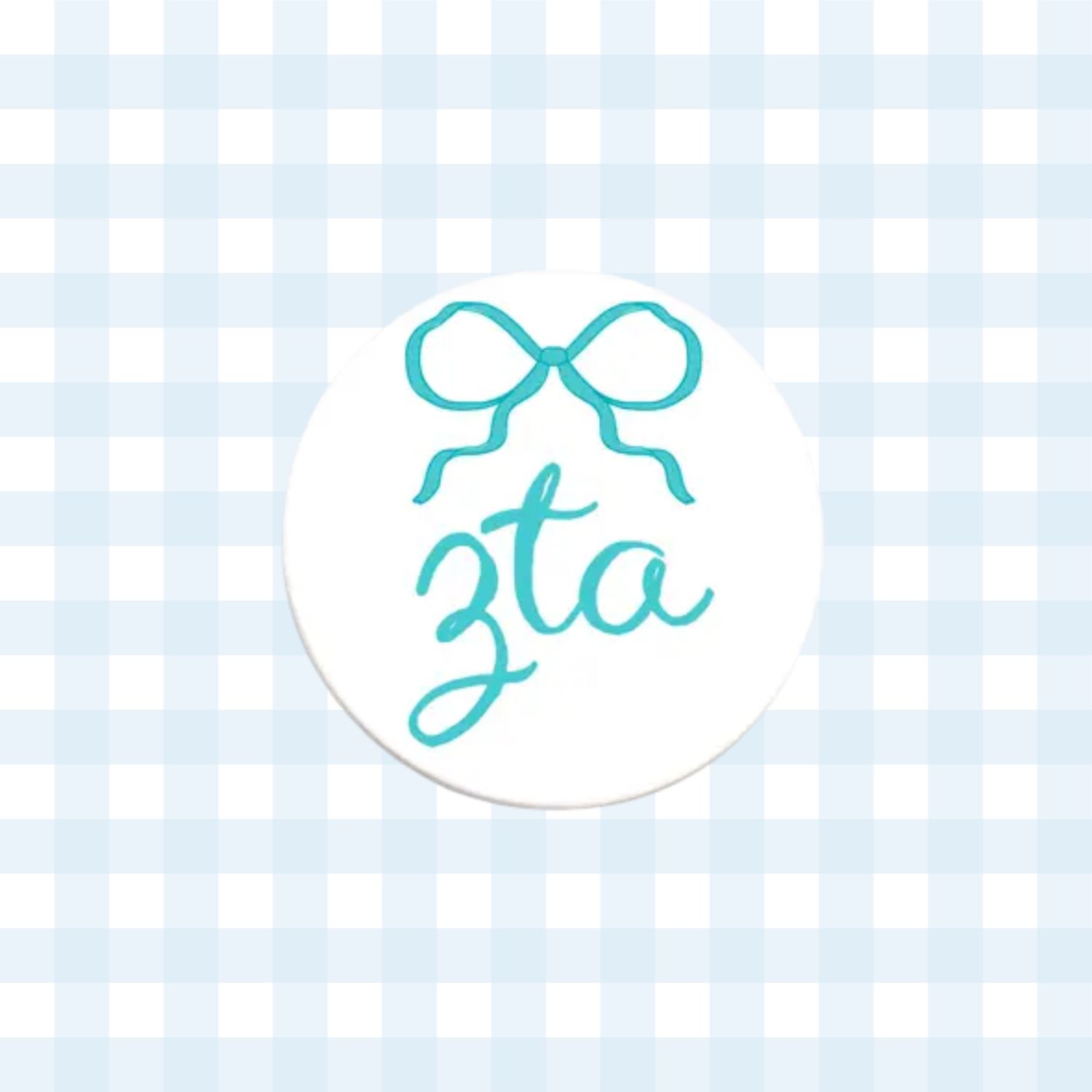 Zeta Tau Alpha Greek Bow Button - 2.25 Inch
