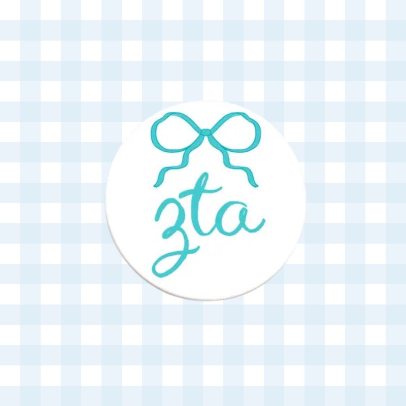 Zeta Tau Alpha Greek Bow Button - 2.25 Inch