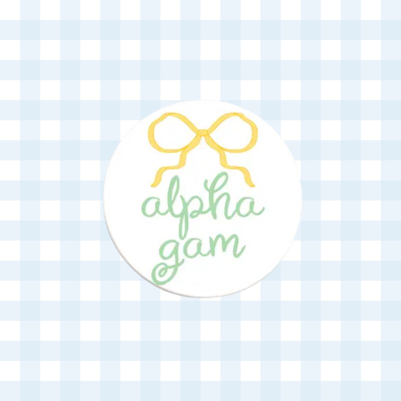 Alpha Gamma Delta Greek Bow Button - 2.25 Inch