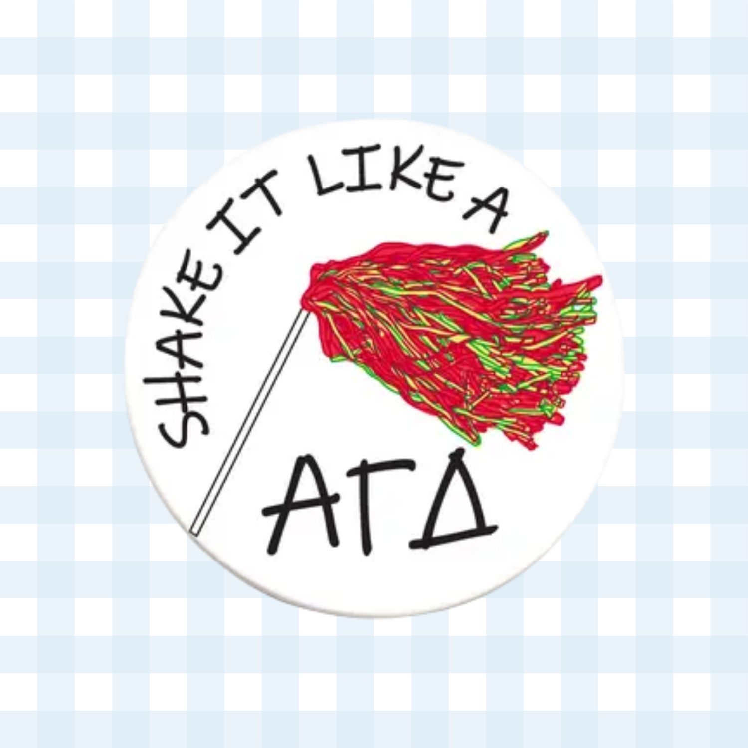 Alpha Gamma Delta Greek Shaker Button - 3.00 Inch
