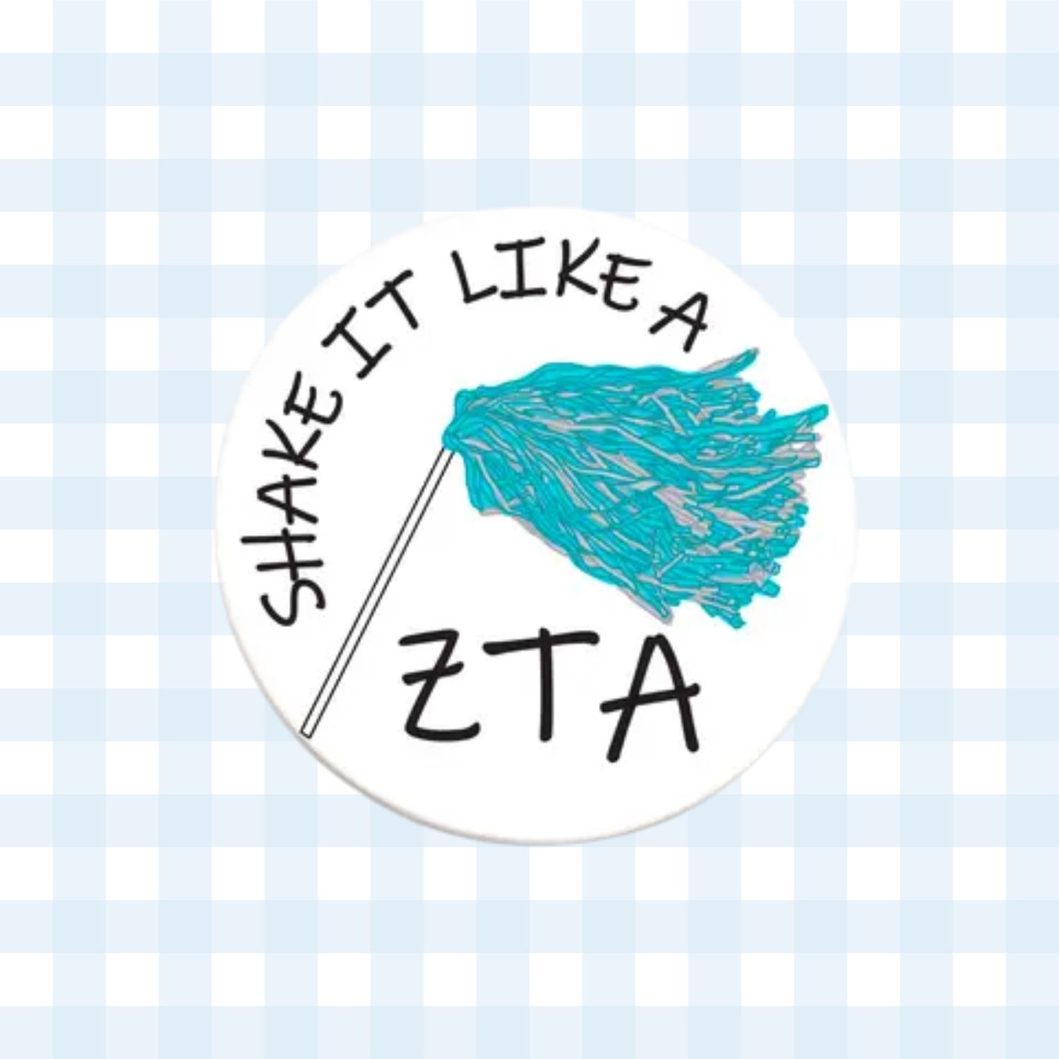 Zeta Tau Alpha Greek Shaker Button - 3.00 Inch