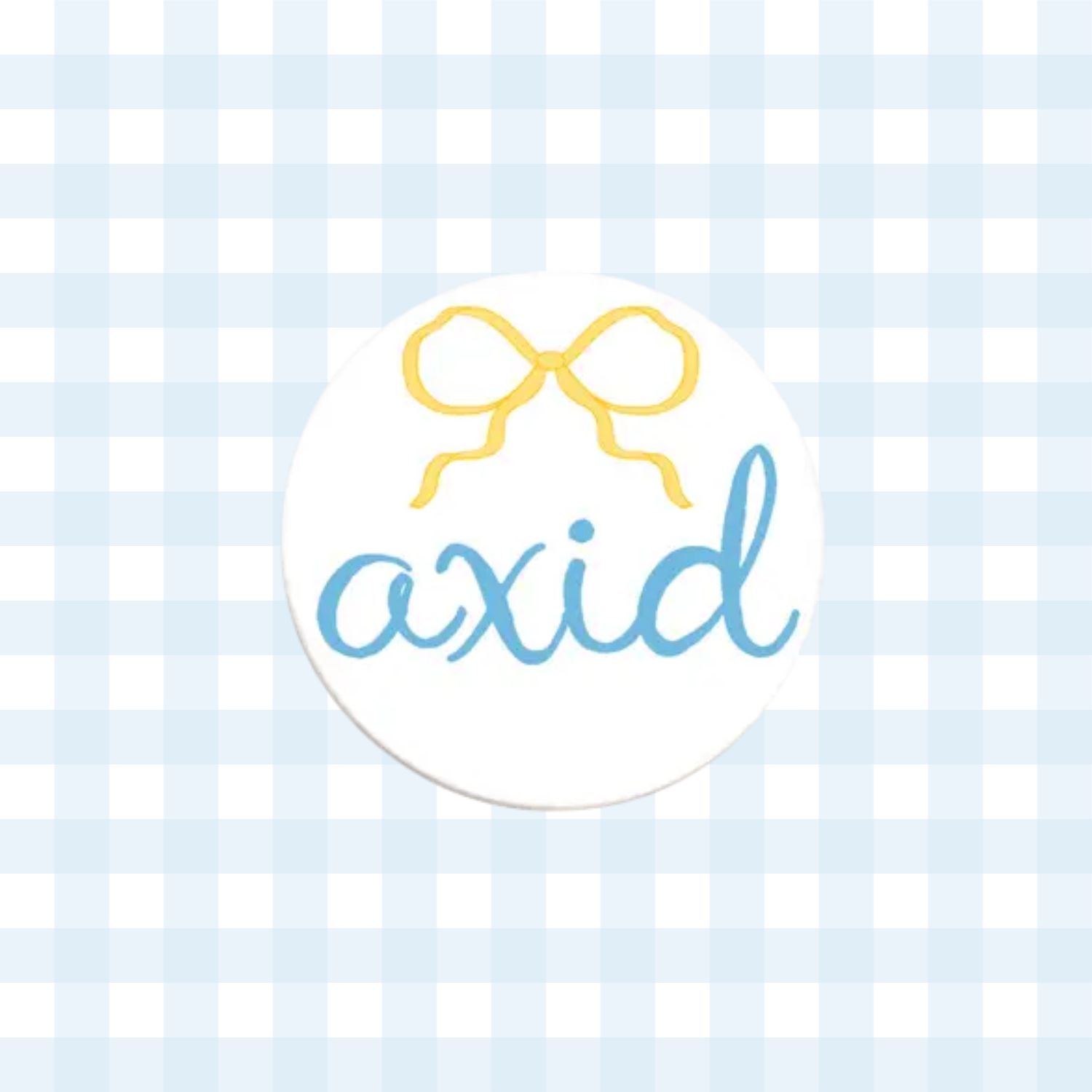 Alpha Xi Delta Greek Bow Button - 2.25 Inch