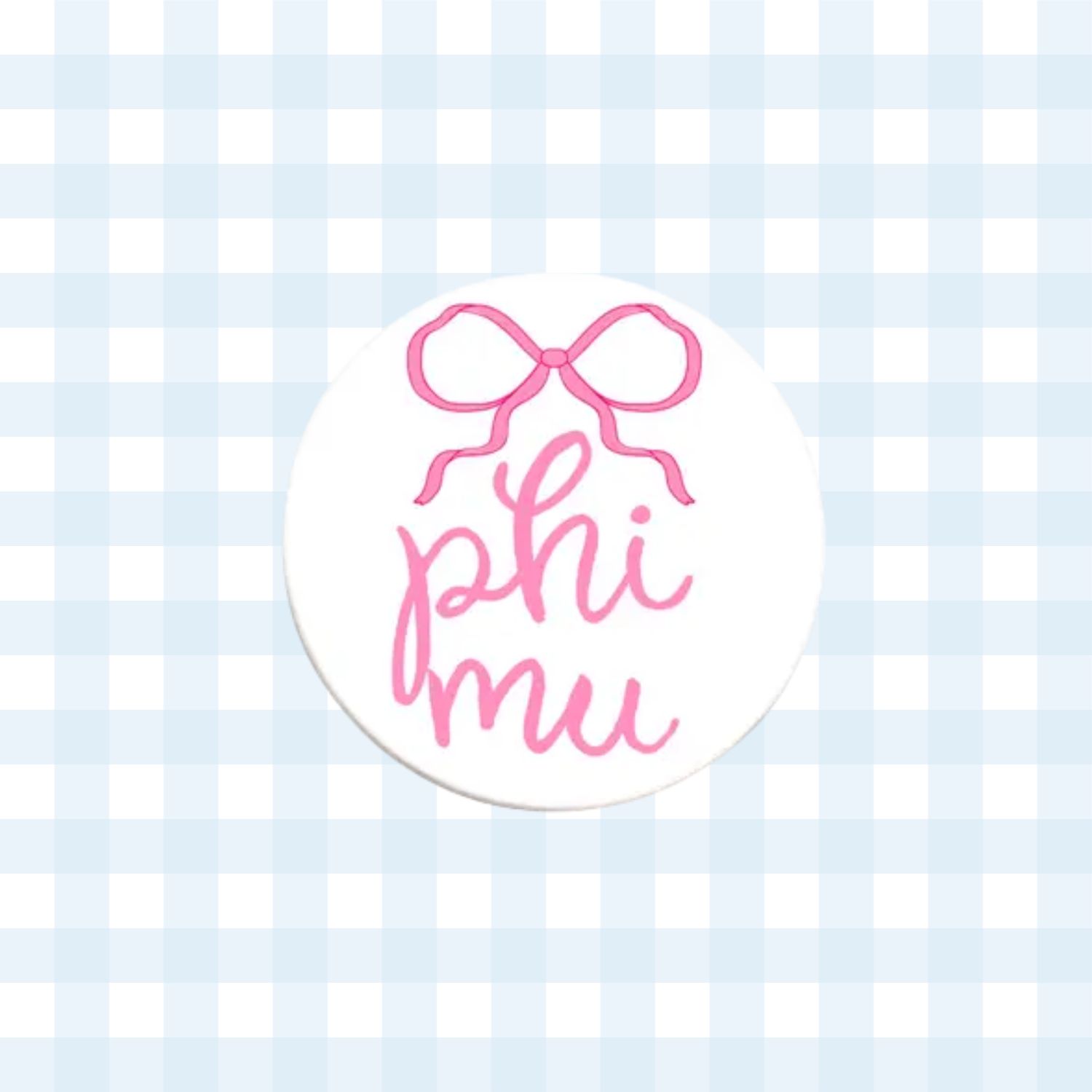 Phi Mu Greek Bow Button - 2.25 Inch