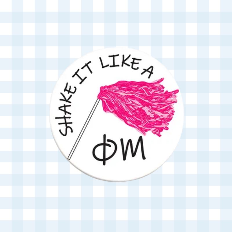 Phi Mu Greek Shaker Button - 3.00 Inch