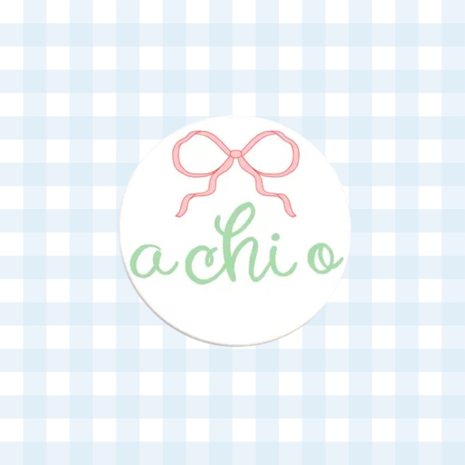 Alpha Chi Omega Greek Bow Button - 2.25 Inch