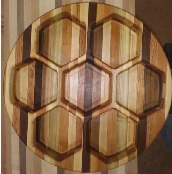 Soccer Ball rotating Snack / Serving Tray