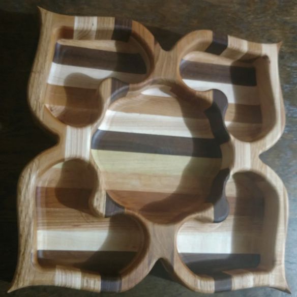 Four (4) Heart / Flower Rotating Snack / Serving Tray