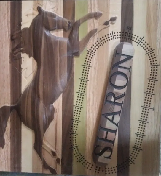 Horse Cribbage Board