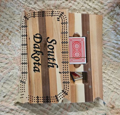 2-Piece South Dakota Cribbage Board