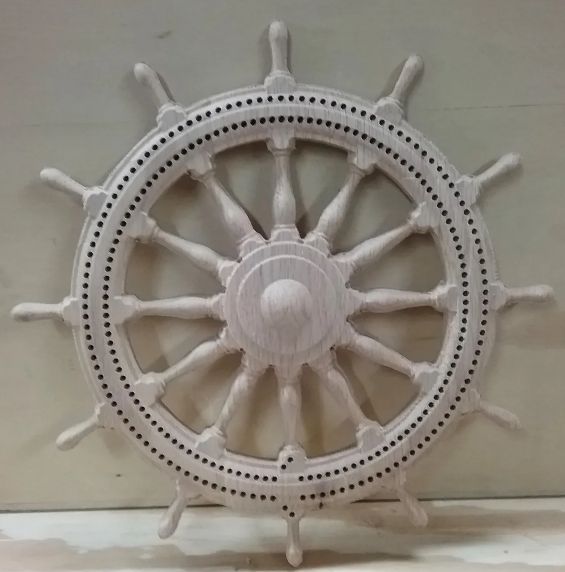 Small Helm Wheel / Cribbage Board