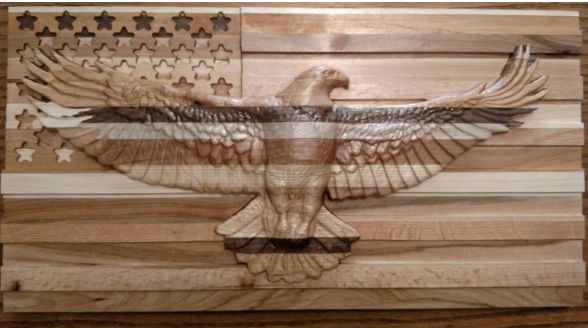 Flag Plaque with Full Eagle (Lrg)