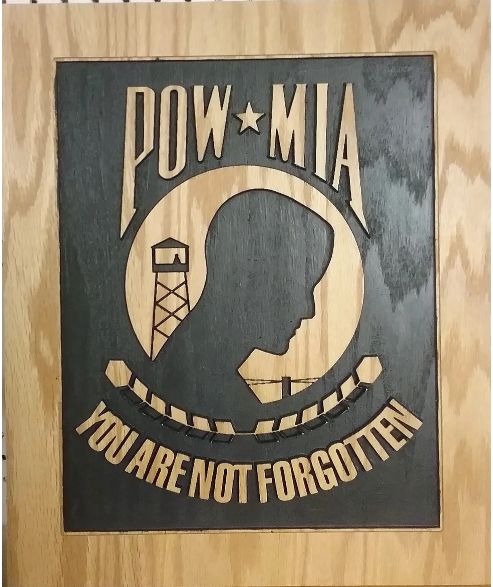 Custom Wood POW MIA Plaque