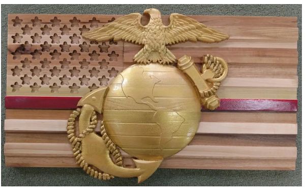 Marine with Flag Plaque (LG)