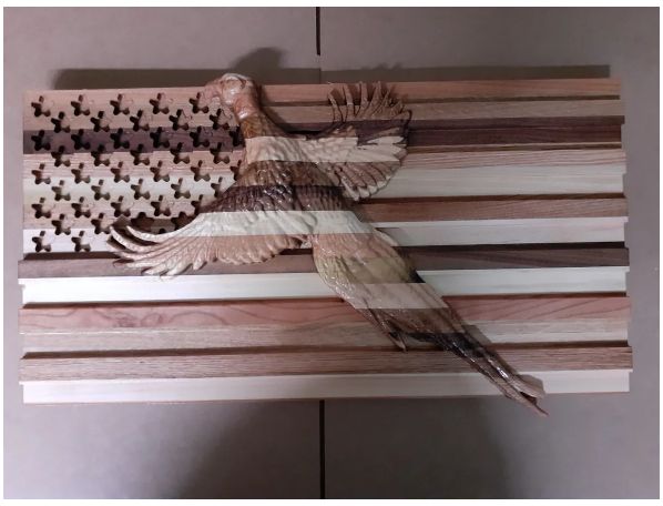 Pheasent on Flag (med)