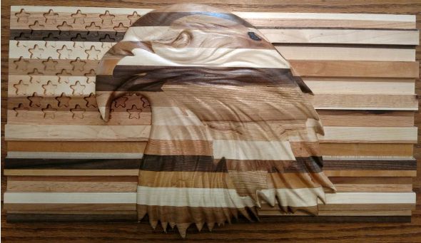 Eagle Head on Flag (medium)