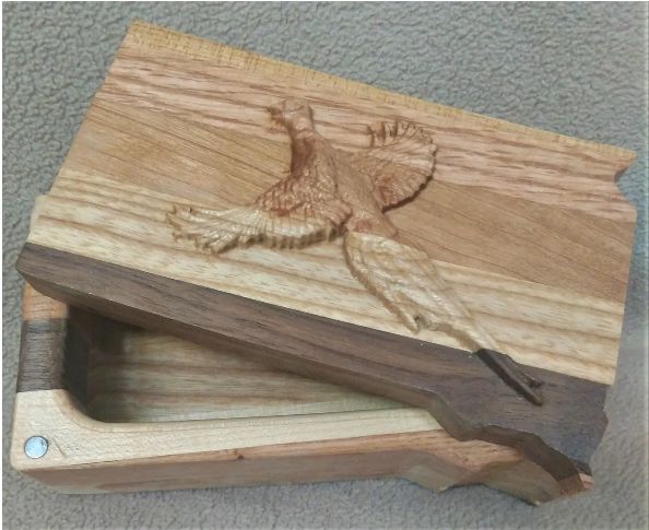 South Dakota Trinket Box With Pheasant Magnetic Lid