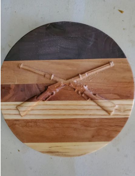 6" Crossed Rifles Magnet lid