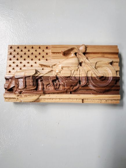 Flag Motorcycle on Rectangle Frig Magnet