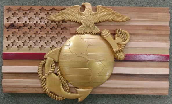 Marine with Flag Plaque (LG)