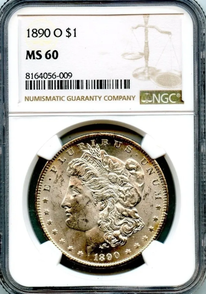 1890-O $1 Morgan NGC MS60
