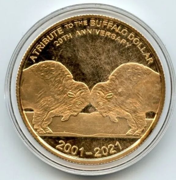 2001-2021 $1 Silver Gold Toned