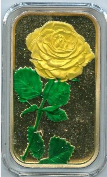 Yellow Rose Enameled Silver