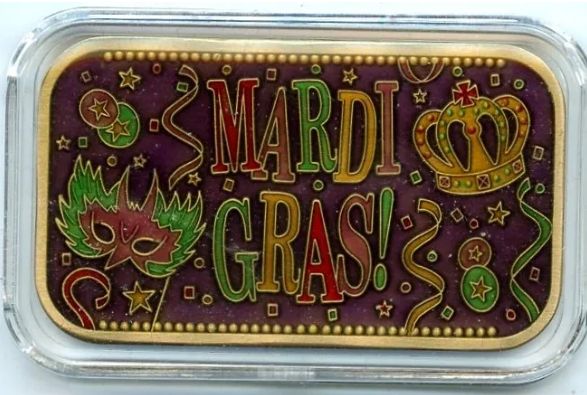 Mardi Grasi 1OZ Bronze Ingot