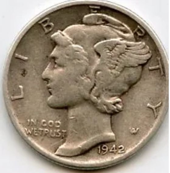 1942-P Mercury Dime