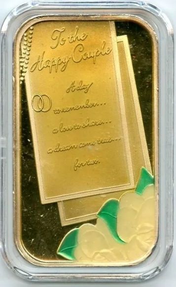 To The Happy Couple 1OZ Enameled Silver