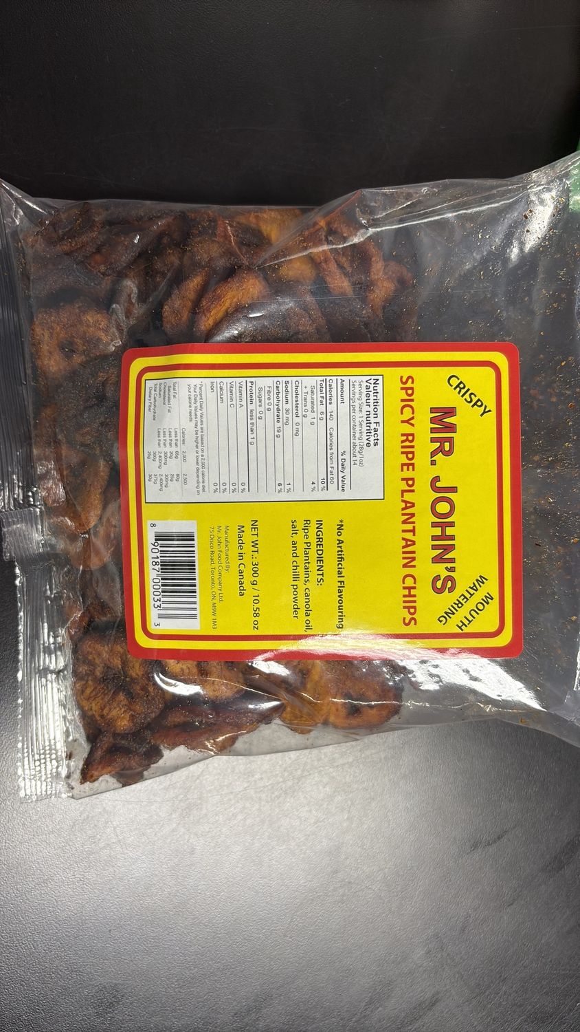 Mr John’s spicy ripe plantain chips 300 g