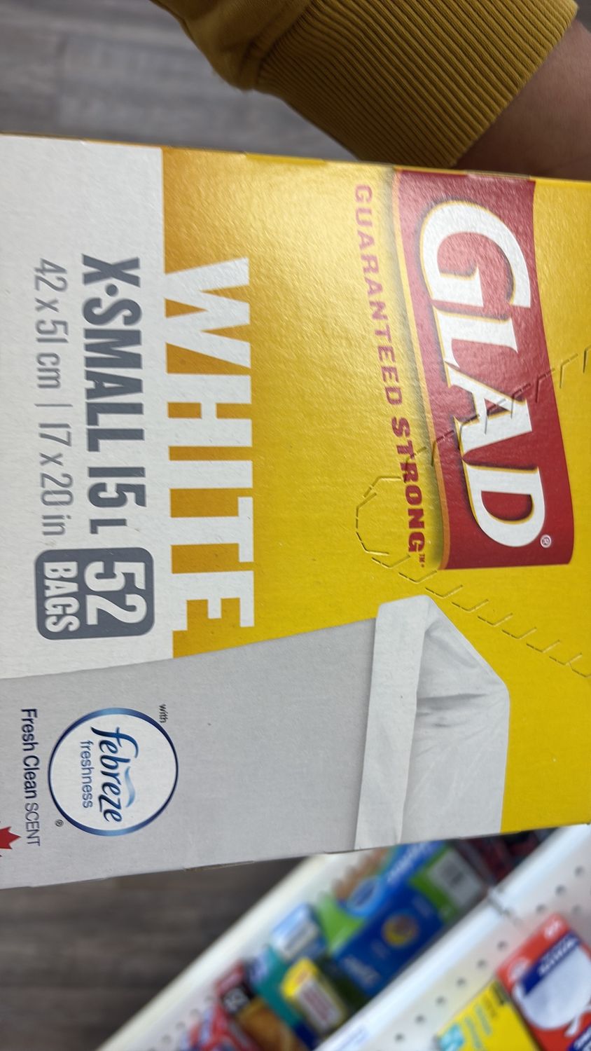 Glad white x small 52 bags