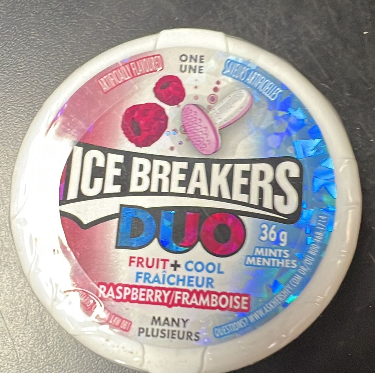 Ice breakers fruit + cool raspberry 36g