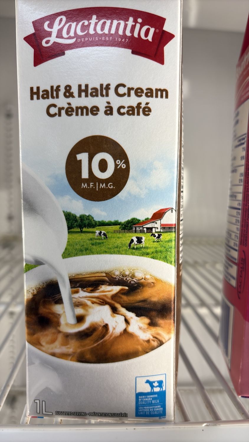 Half nd half cream 1 litre